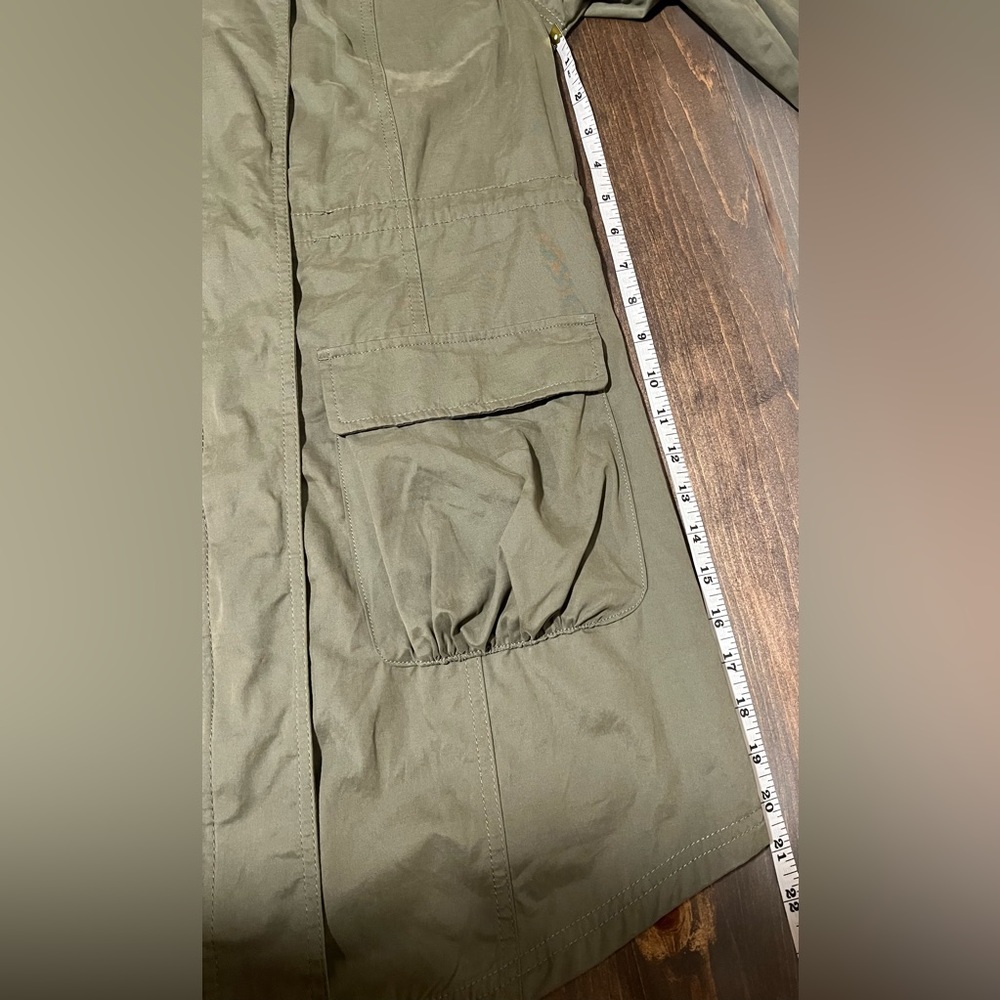 Mossimo Supply Co. longline lightweight jacket, olive/gold hardware, medium - Picture 12 of 14